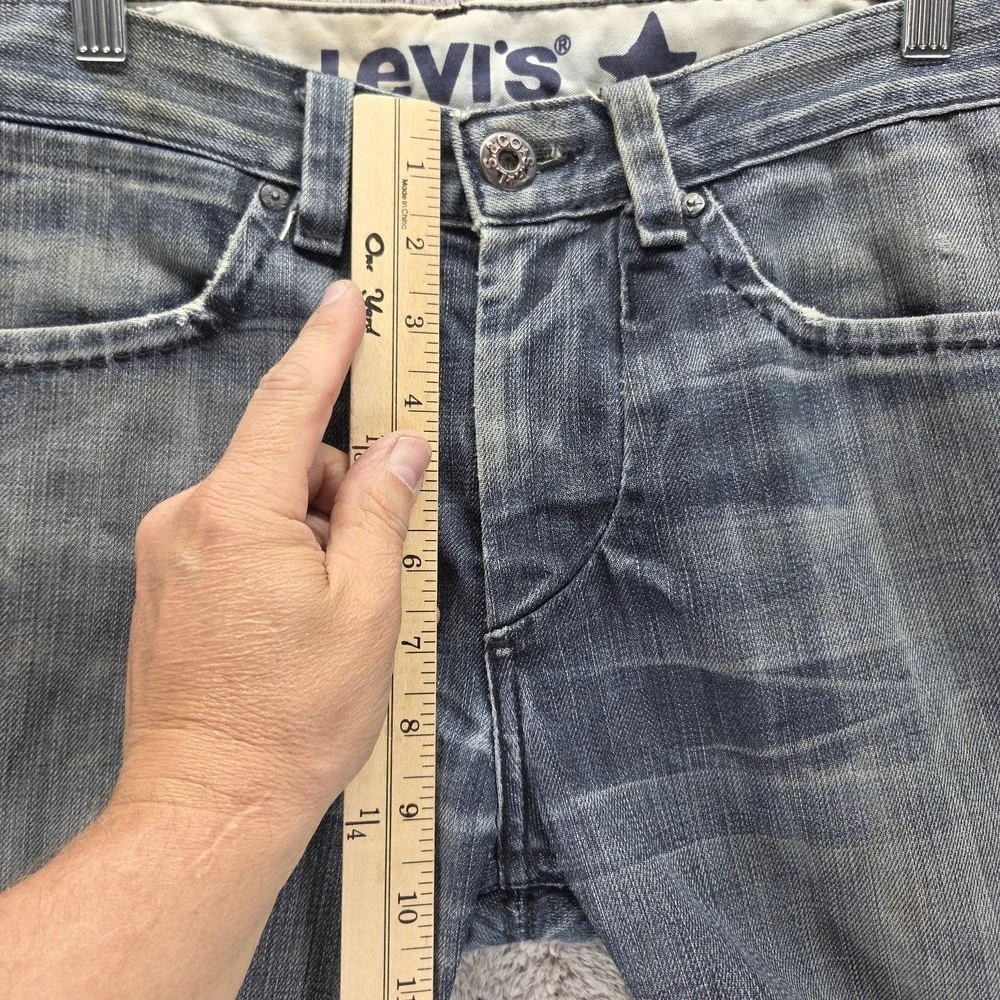 Vintage Levis Blue Star Jeans Mens Blue Buckle Back Honeycomb Zip Fly Fits 32x30